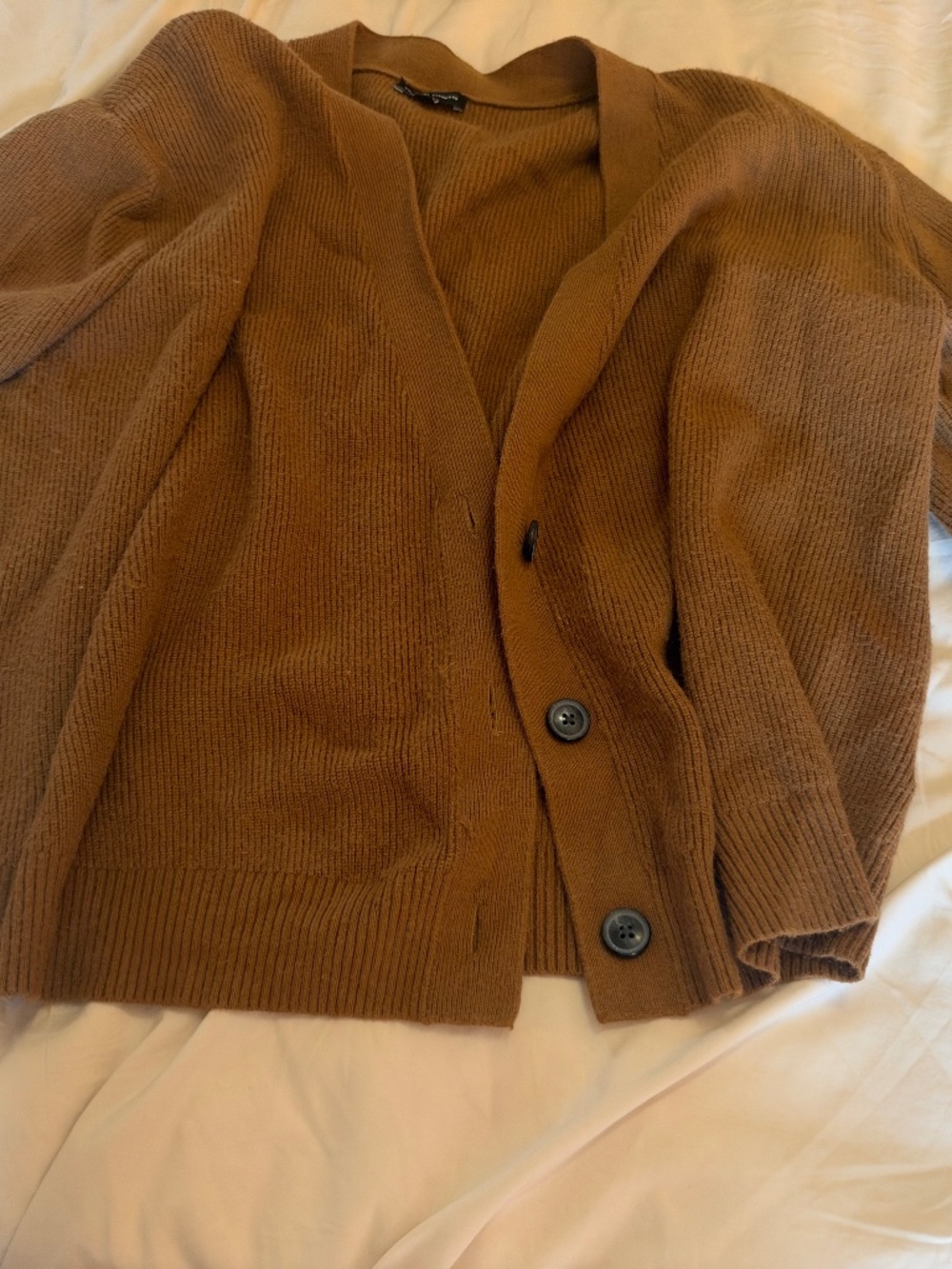 Tan granny cardigan - size M / 18 - like new condition